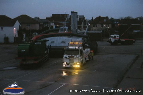 BH7 being moved to The Hovercraft Museum -  (credit: The <a href='http://www.hovercraft-museum.org/' target='_blank'>Hovercraft Museum Trust</a>).